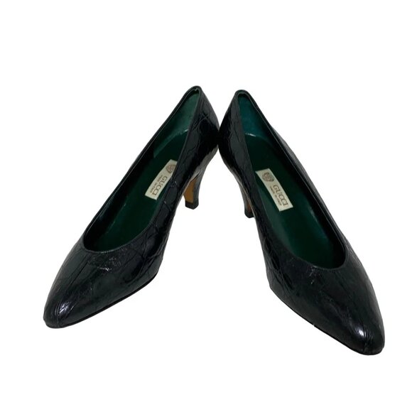 GUCCI - Black Leather Women's Pumps 145-061325 - Picture 2 of 9
